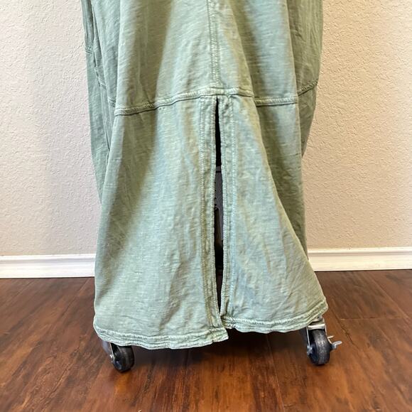 DAILY PRACTICE ANTHROPOLOGIE Lounge Maxi Dress Sage Green Hi-Low Cotton - Picture 6 of 14